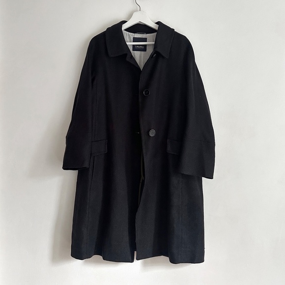 Max Mara black transitional coat cotton jacket s'max maxmara 40 S M - Picture 2 of 12